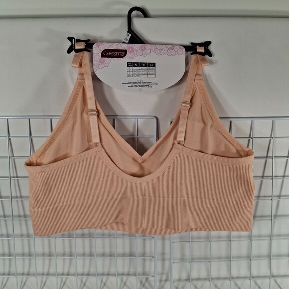 2XL Seamless Wireless Sports Bra Comfortable Yoga Bralette Removable Cups Coral - Picture 4 of 7